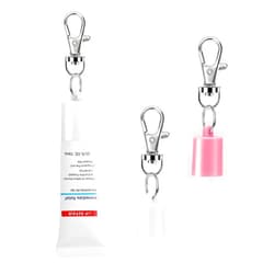 Maoolmht Keychain Cap Compatible with Aquaphor 0.35 oz Lip Repair, Portable Holder Keychain Cap Compatible with Aquaphor Lip Balm (Pink+White)