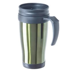 Oggi Commuter Travel Mug 14oz - Insulated Coffee Mug, Thermal Stainless Steel with Easy Grip Tumbler Handle - Olive
