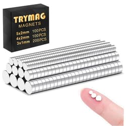 TRYMAG Small Magnets, 400Pcs Rare Earth Magnets, 3 Different Size Tiny Mini Magnets for Crafts, Small Round Fridge Magnets for Miniatures, Refrigerator, Office, Kitchen Cabinet, Round Button Magnets