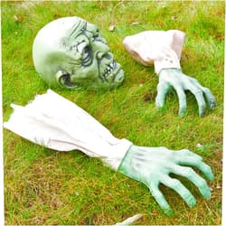 PREXTEX Halloween Zombie Face & Arms Lawn Stakes Groundbreaker Decoration - The Best Outdoor Graveyard Decoration for Halloween - Zombie Halloween Decorations