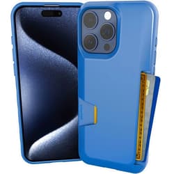 Smartish iPhone 15 Pro Max Wallet Case - Wallet Slayer Vol. 1 [Slim + Protective] Credit Card Holder - Drop Tested Hidden Card Slot Cover Compatible with Apple iPhone 15 Pro Max - Blues on The Green