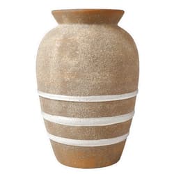 Mikasa Textured Stripe Ceramic Vase, 6.89x6.89x10.04
