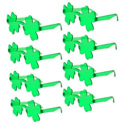 REHALY 8 Pairs St. Patricks Day Irish Shamrock Sunglasses, Green Four Leaf Clover Leprechaun Costume Glasses for St. Patrick's Day Accessories Party Favor, Supplies Party Props and Decorations