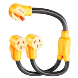 MECMO NEMA 10-50P to 2X 10-50R Y Splitter, Range Power Cord 3 Prong 50 Amp 250V 10-50 Splitter, Electric Range Oven Stove 3 Wire Non-grounding 10-50P to (2) 10-50R Range Cord Adapter, STW 6 AWG 3 Feet