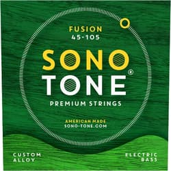 SonoTone Fusion Bass Strings, 45-105, Bass Guitar Strings, Custom Alloy Blend, Hand-Wound, Hex Core, Comfortable, Strong, Long Lasting, Tarnish Resistant, Flexible, Articulate, American Made