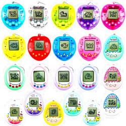 Conagel 21 pcs Mini Virtual Electronic Digital Pets Keychain Small Interactive Handheld Game Toy Keychain Electronic Pet Key Chain for Kids Video Game Party Favors