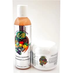 Essence de Beaute Papaya Cleanser 6oz + Collagen & Vitamin E Face and Body Cream 4oz Set - Free Perfume Roll On Sample