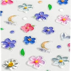 SPLOCUDU Flower Nail Art Stickers Decals 5D Self-Adhesive Spring Nail Stickers for Nail Art Colorful Summer Floral Nail Decals for Nail Art Design Decoration Accessories