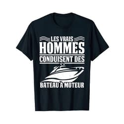 Capitaine cadeaux & dictons fête des pères Mens Motor boat captain boats motor boat gift marine T-Shirt