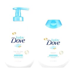 MILcea Baby Dove Rich Moisture Bundle, Tip to Toe Wash and Lotion, 13 Ounce Each