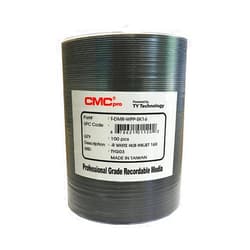CMCpro CMC Pro - Powered by TY Technology 16x White Inkjet Hub Printable 4.7GB DVD in Tape Wrap - 100 Pack