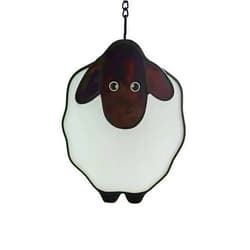 WeDcpcin Stained Glass Sheep Window Hanging Panel