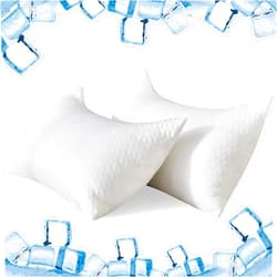 YOUMAKO Cooling Side Sleeper Pillows for Neck and Shoulder Pain Relief - King Size 2 Pack Bed Pillow for Sleeping - Cooling Pillow with Ice Silk and Hotel Quality Curved Supportive Pillows