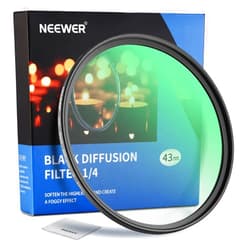 NEEWER 43mm Black Diffusion 1/4 Filter Mist Dreamy Cinematic Effect Filter Ultra Slim Water Repellent Scratch Resistant HD Optical Glass, 30 Layers Nano Coatings for Video/Vlog/Portrait Photography