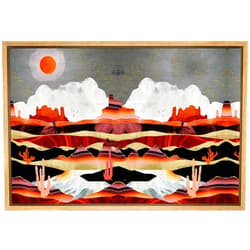 SIGNFORD Framed Canvas Home Artwork Decoration Abstract Mountain Nature Scenery Canvas Wall Art for Living Room, Bedroom - 24x36 inches