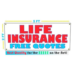 SuperSigns Life Insurance Free Quotes 2x5 Banner Sign