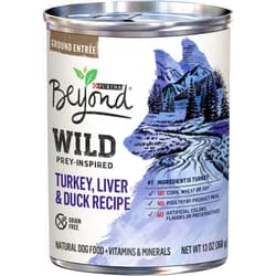 Beyond Purina Beyond High Protein, Grain Free, Natural Pate Wet Dog Food, WILD Turkey, Liver & Duck Recipe - (12) 13 oz. Cans