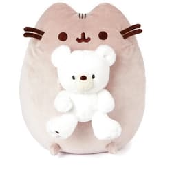 GUND Pusheen with Kai Bear Plush, Stuffed Animal Cat with Teddy Bear for Ages 8 and Up, 9.5”, Gray
