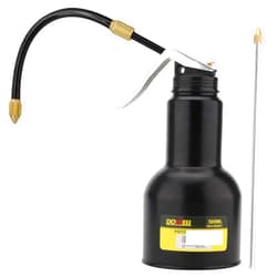 DOWELL Pistol Pump Oiler Metal Oil Can Lubrication Oil Gun 16oz 500ml Can Bottle with 2-Pieces Straight Spout Black HY050201