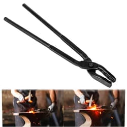 Camoo Blacksmith Tongs Wolf Jaw 17 in, Black, Steel, Long-Handled Blacksmithing Tongs, 1 piece