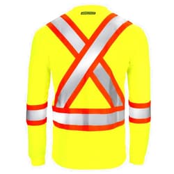 JORESTECH Safety Long Sleeve Work T Shirt Reflective X in Back for High Visibility, ANSI and CSA Compliant