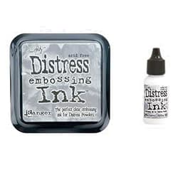 Ranger Tim Holtz Ranger Distress Embossing Ink Stamp Pad & Re-Inker Refill Clear Ink