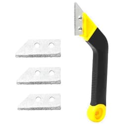 Coitak Tile Grout Saw Angled Grout Saw with 3 Pieces Extra Blades Replacement, Grout Removal Tool for Tile Cleaning