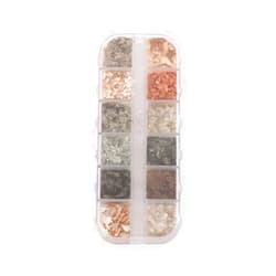 Vctitil 12 Grids Seashell Nail Art Glitter Slices Abalone Shell Slice Nail stickers Nail Sequins Ultra Thin Irregular 3D Nail Art Decorations
