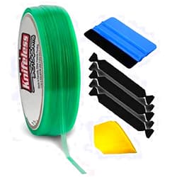 VViViD Knifeless Vinyl Wrap Cutting Tape Finishing Line 10M Plus 3M Toolkit (Blue Applicator Squeegee, Yellow Detailed Squeegee and Black Felt Edge Decals)
