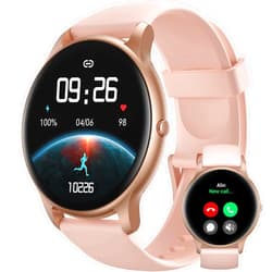 Parsonver Smart Watch for Women(Answer/Make Calls), HD Screen Fitness Tracker IP68 Waterproof, 100+ Sport Modes, Heart Rate/Sleep/SpO2/Steps Monitor, Round Smartwatch for Android & iPhone, Rose Gold