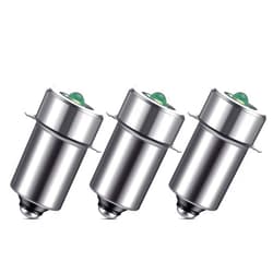 Honoson 3 Pieces 3-6V LED Flashlight Bulb Replacement Bulb 3W DC3V P13.5S LED Flashlight Bulbs Replacement