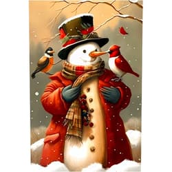 Worihut 5D Diamond Painting Kits for Adults, Funny Snowman DIY Full Round Diamond Art with Accessories Tools,Wall Decoration Crafts for Home Wall Decor 12 X 18inch