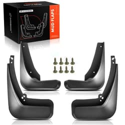 A-Premium Set of 4PCS Mud Flaps Splash Guards Mudguards Mudflaps with Hardware Kits Accessory Compatible with Buick Regal, 2011-2017, Sedan, Black Color, Front and Rear (Driver & Passenger Sides)
