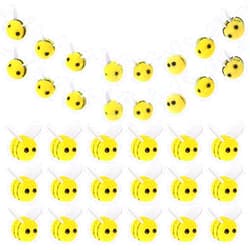 Vin Beauty Bee Decor 36Pcs Bee Birthday Decorations Bee Ornament Decorations Garland 1.1 x 1.1in Small Bee Party Decorations DIY Pom Pom Honeybee Summer Hanging for Bedroom Garden Decoration Baby Shower Party