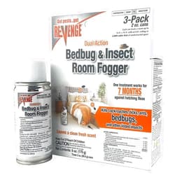 Bonide Revenge Dual Action Bedbug & Insect Room Fogger, Pack of 3 Long Lasting Protection Against Fleas, Ticks, Cockroaches, Ants