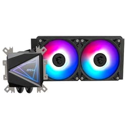 MSI MAG CoreLiquid I240 Black - AIO ARGB CPU Liquid Cooler - Infinity Mirror Design - UNI Bracket - 240mm Radiator - Dual 120mm ARGB PWM Fans - LGA 1700/1851 / AM5/AM4 Compatible