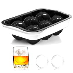 ICEXXP Whiskey Ice Ball Maker, [Fill without Funnel & Easy Release] 2.2'' Round Large Ice Cube Trays with Cover, Reusable Sphere Silicone Ice Tray with Lids for Bourbon, Brandy, Gift for Whisky Lover