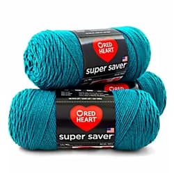 RED HEART Super Saver 3-Pack yarn, REAL TEAL 3 Pack