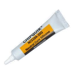 Chip Quik NCS10A-20G Neutral Cure Silicone Adhesive Sealant 20g (0.7oz) Squeeze Tube (Aluminum) for Precision Dispensing