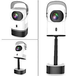 Yidedraw 【2024 Newest】Portable Projector with WiFi and Bluetooth, 4K Home Moveis Projector with Stand, Outdoor Projector with 300'' Display+Zoom 50%-100%, Compatible Phone/Laptop/TV Stick