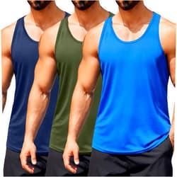 COOFANDY Men's 3 Pack Workout Tank Tops Quick Dry Gym Sleeveless Muscle T Shirts Y Back Athlectic Tank Bodybuilding Top