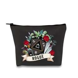 BLUPARK D&D Cosmetic Bag DND Rogue Cosmetic Bag Rogue Dice Gift Dnd Gift for Women Dnd Class Zipper Pouch Bag DnD Gifts for Her (CANVAS, Rogue Bag)