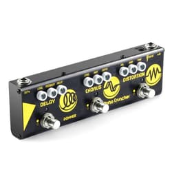 Donner Multi Effects Guitar Pedal Alpha Cruncher 3 Type Effects Delay Chorus Distortion Pedal with Adapter for Electric Guitar