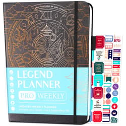 Legend Planner PRO – Deluxe Weekly & Monthly Life Planner to Increase Productivity and Hit Your Goals. Time Management Organizer Notebook – Undated – 7 x 10