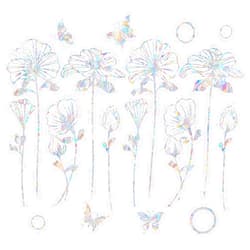 AREAWA 10 Pieces Flower Window Decals for Bird Strikes - Anti-Collision Window Decals to Save Birds from Window Collisions,Non Adhesive Reusable Vinyl Rainbow Window Stickers