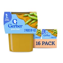 Gerber 2nd Food Baby Food Green Bean Puree, Natural & Non-GMO, 8 Ounce, 2 Count (Pack of 8)
