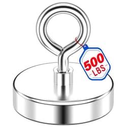 Niuknow Fishing Magnet, 500 lbs Pulling Force, 2.36 inch Rare Earth Magnet Heavy Duty, Strong Magnet with Durable Internal Thread for Magnetic Fishing, Treasure Hunting, and Metal Item Retrieval