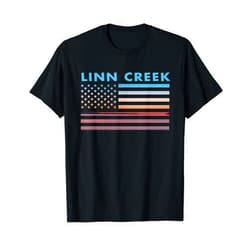 Linn Creek, MO Patriotic American Vintage Sunset American Flag Linn Creek, Missouri T-Shirt