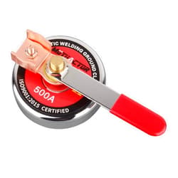 MUTUACTOR 500 AMP Magnetic Welding Ground Clamp, Φ3.34” Strong Gripping Quick Release Magnetic Mount Welding Support Clamp Tools for Welding Cutting Factories Industries Work and Instrument Processing