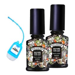 Moofin Poo Pourri Toilet Spray Toilet Spray, 2 Fl Oz - Bundle With Hand Sanitizer Dispenser, Bathroom Toilet Spray, Travel Toilet Spray, Trap-A-Crap Scent For Odor-Free Experience (Pack of 2)